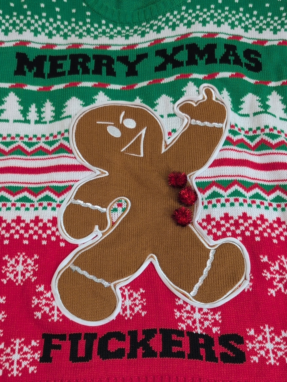 Spencer’s XXL Light Up Merry Xmas Fuckers Gingerbread Ugly Christmas Sweater